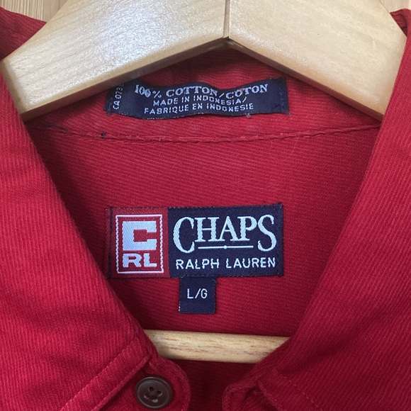 Vintage Chaps Ralph Lauren red button-down dress shirt (Large) - Picture 3 of 5